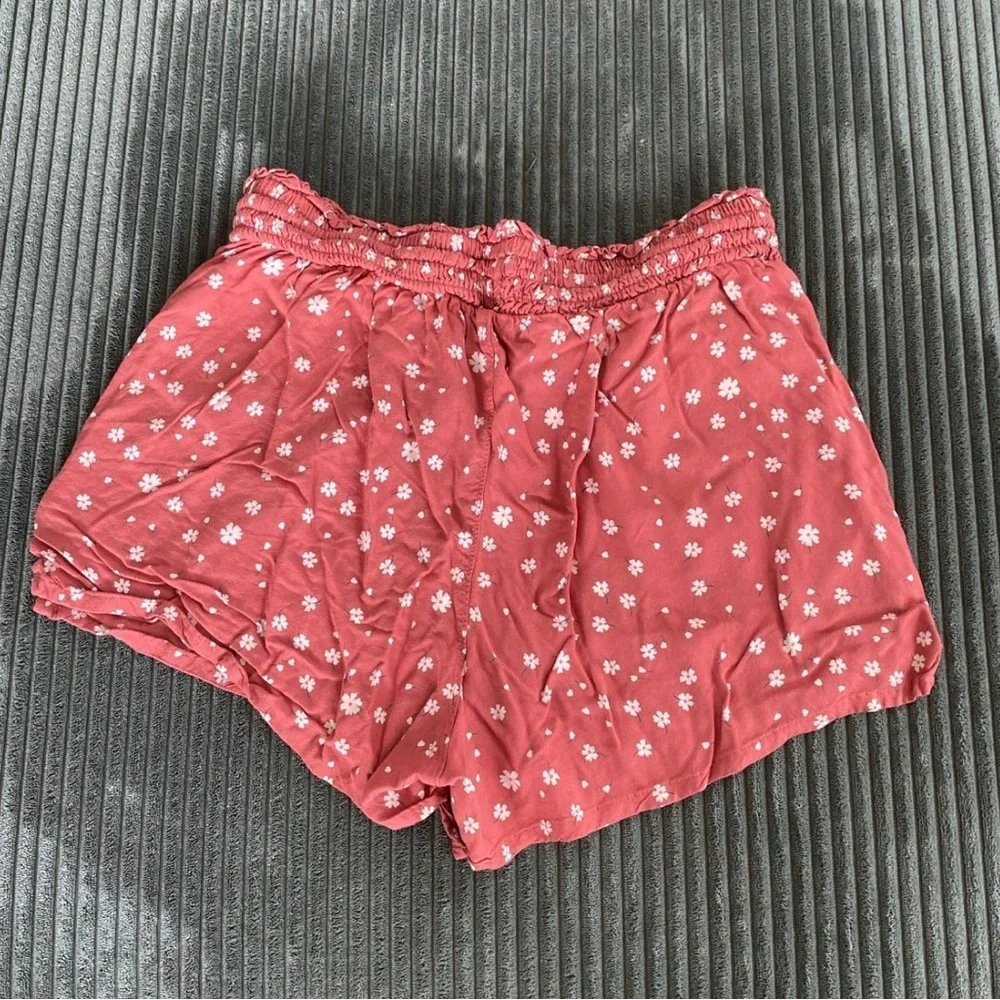 {SO} Floral High Waist Women's Shorts with Elastic Waist & Ties - Picture 2 of 6